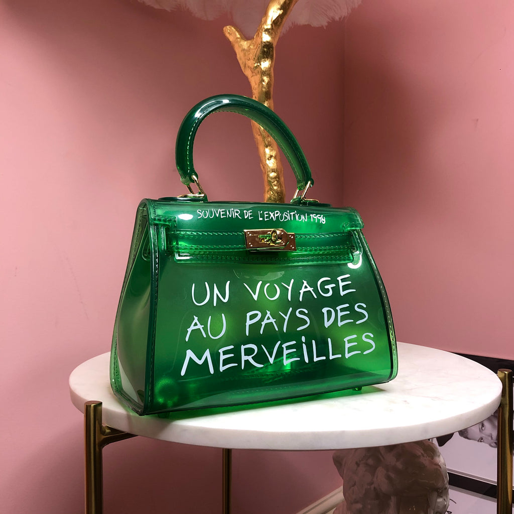 KIKI GREEN UN VOYAGE GRAFFITI BAG SMALL - Celeb Threads