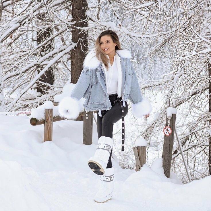 ALYSSA WHITE FAUX FUR DENIM JACKET - Celeb Threads