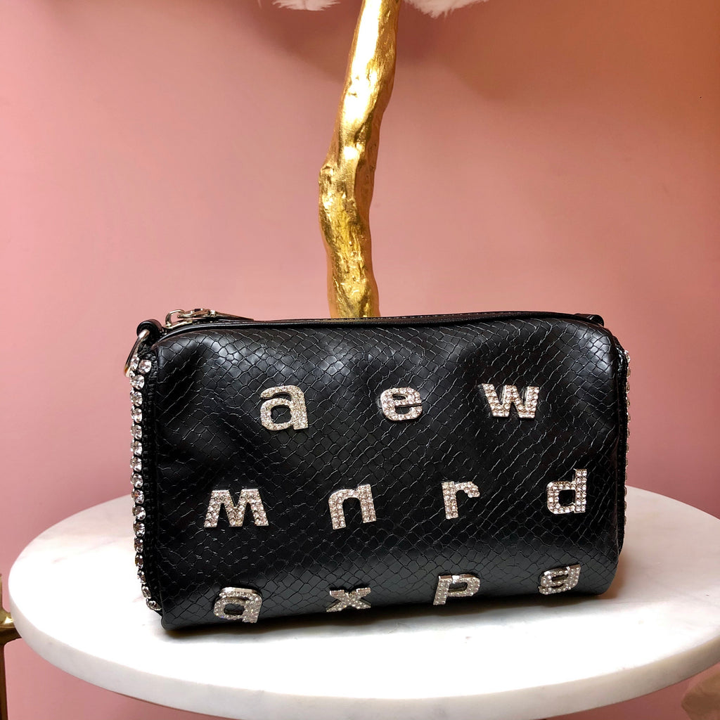 Alexander black letter graffiti bag - Celeb Threads