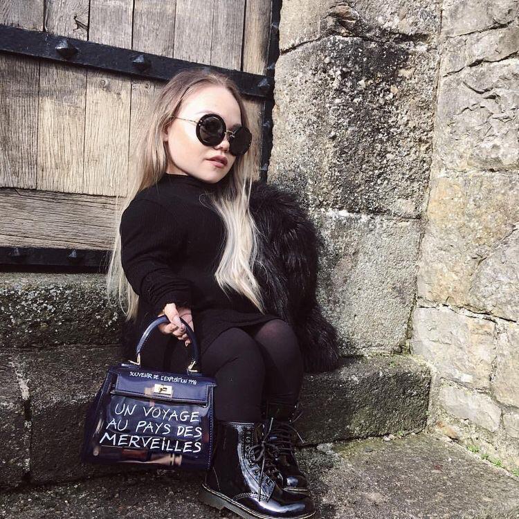 KIKI BLACK UN VOYAGE GRAFFITI BAG SMALL - Celeb Threads