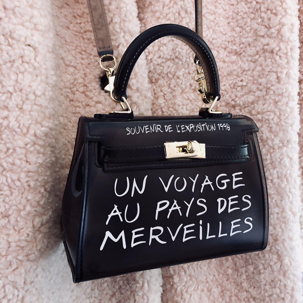 KIKI BLACK UN VOYAGE GRAFFITI BAG SMALL - Celeb Threads