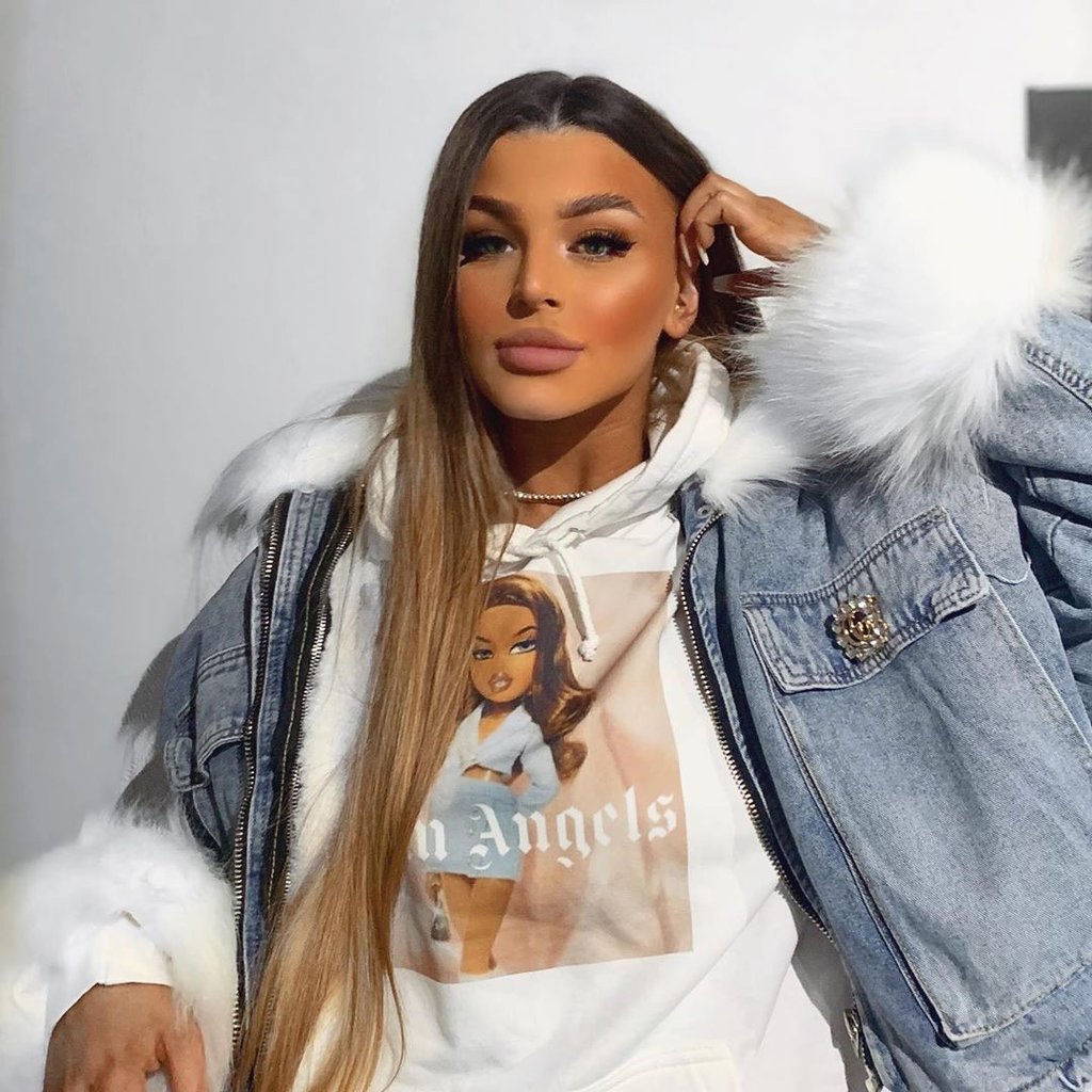 ALYSSA WHITE FAUX FUR DENIM JACKET