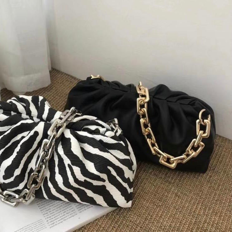 The Bec Black Pouch Chain Bag - Celeb Threads