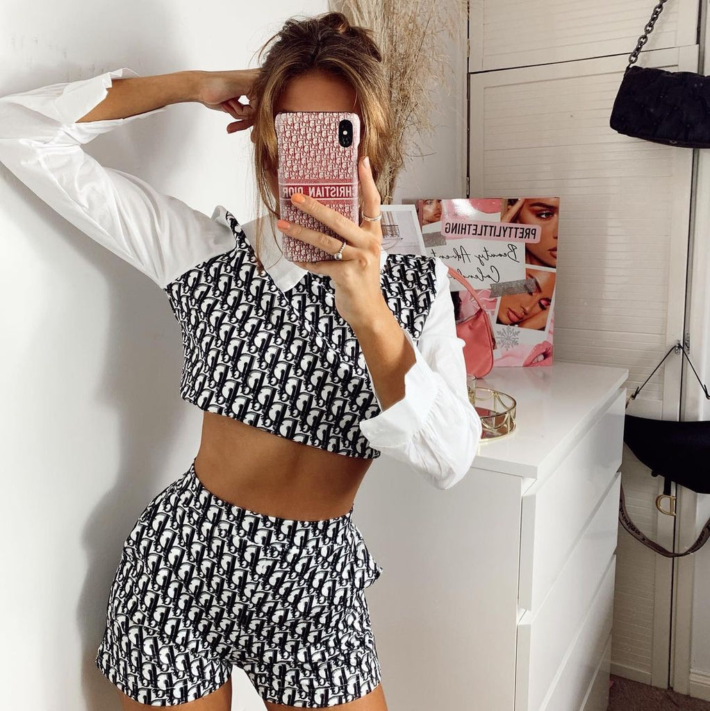 Darcey print shirt and shorts co ord